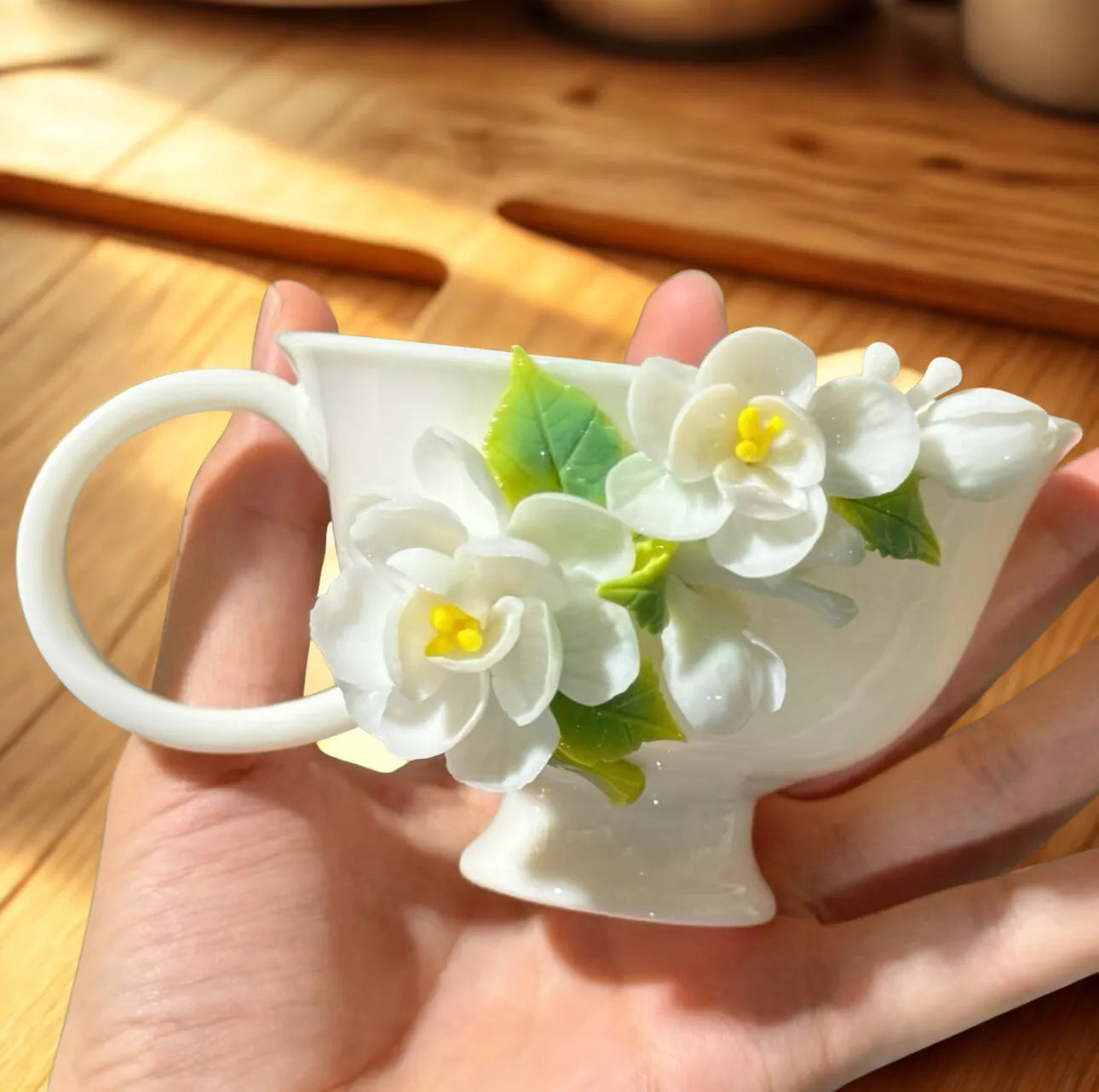 Jasmine Handmade Ceramic Cup — Unique Handmade Ceramic Mug.