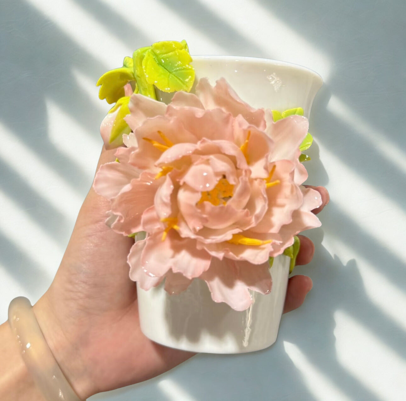 Peony Handmade Ceramic Mug – Artisan Pottery Mug for Coffee and Tea