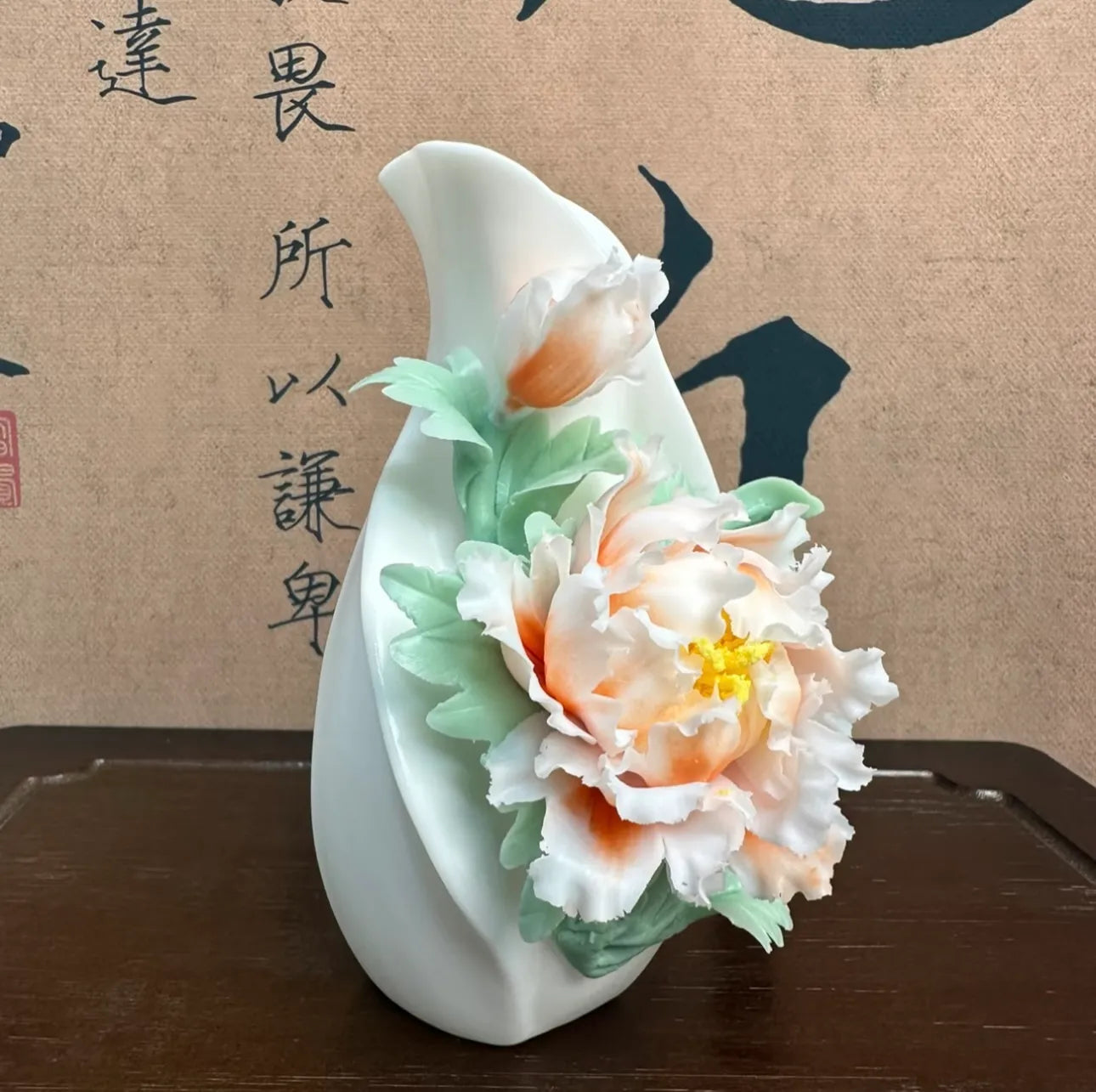 Ceramic Peony Vase – Elegant Handmade Pottery for Home Decoration