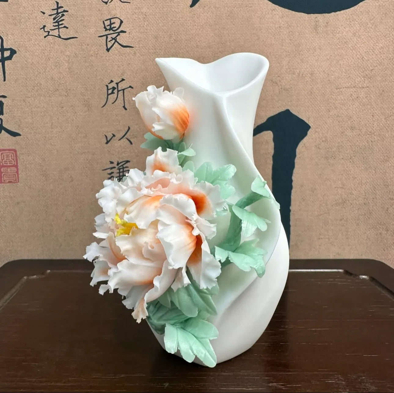 Ceramic Peony Vase – Elegant Handmade Pottery for Home Decoration