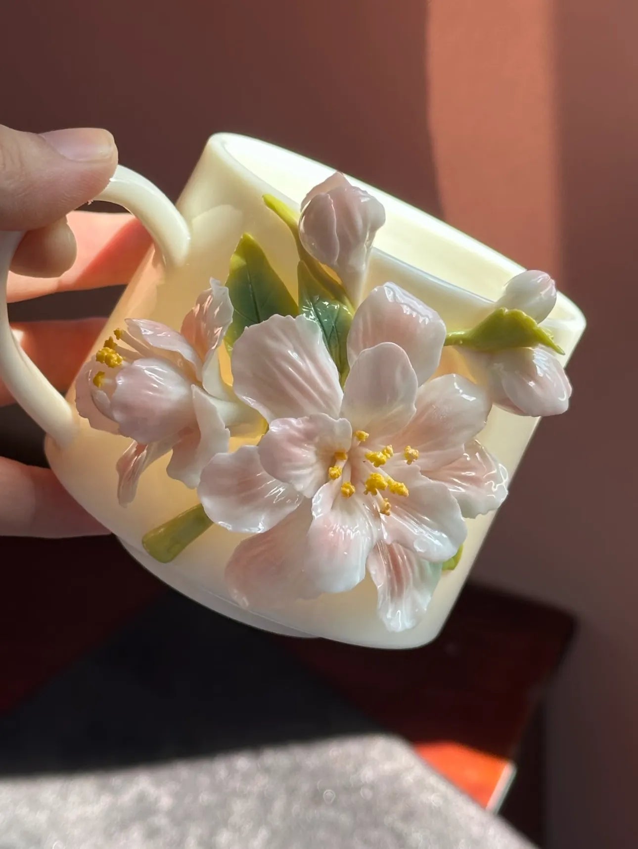Begonia Ceramic Coffee Mug – Handmade Ceramic Drinkware