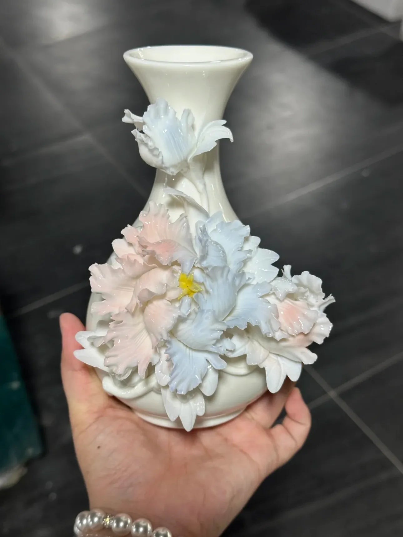 Hand-Painted Ceramic Flower Vase – Unique Pottery Centerpiece