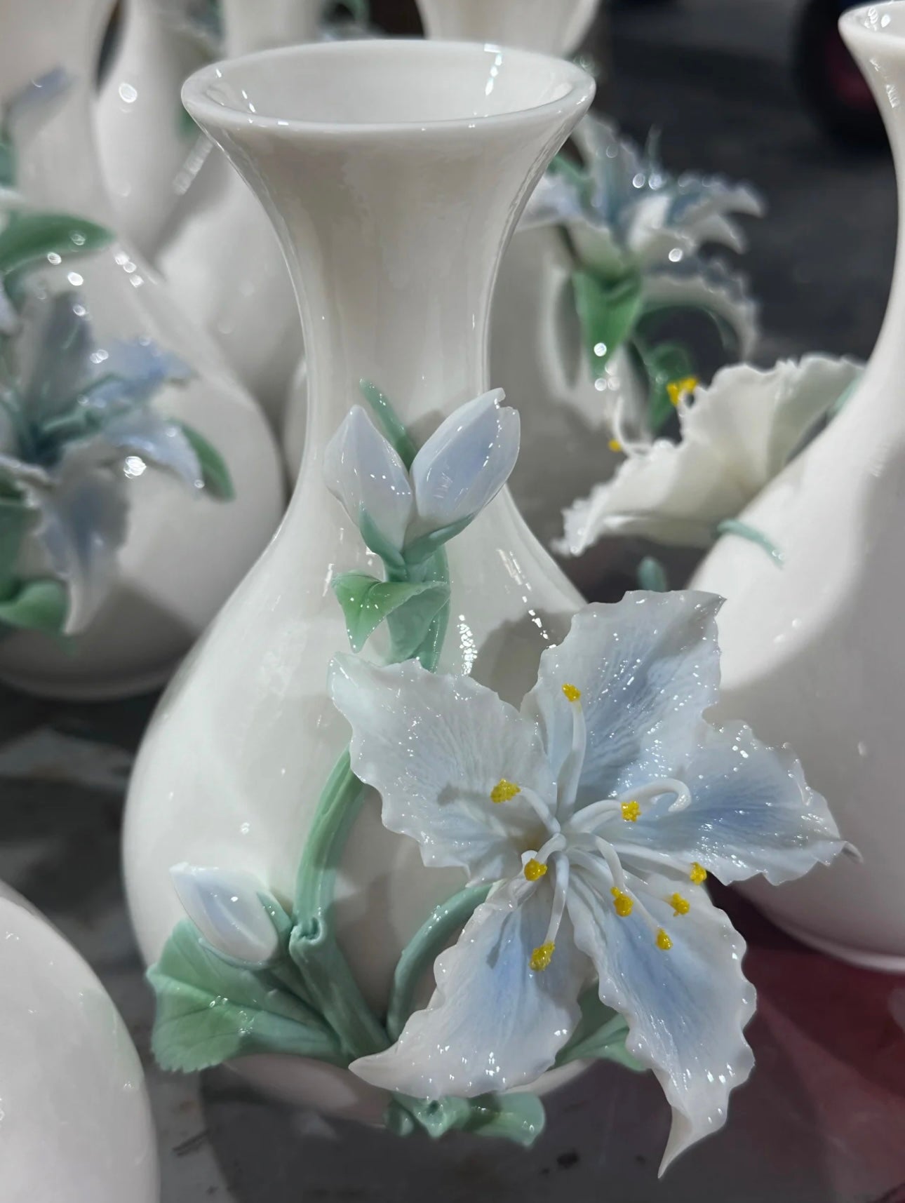 Lily Flower Ceramic Vase - Elegant Handmade Ceramic Vase