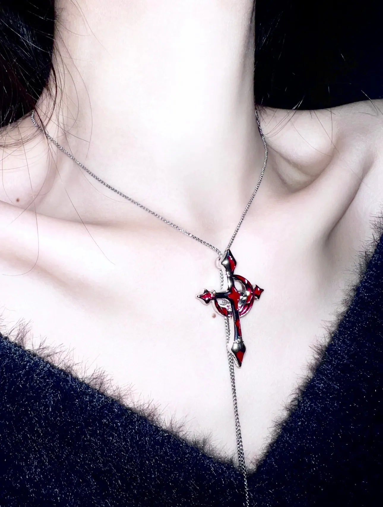 Cross Blood Moon Judgment Necklace