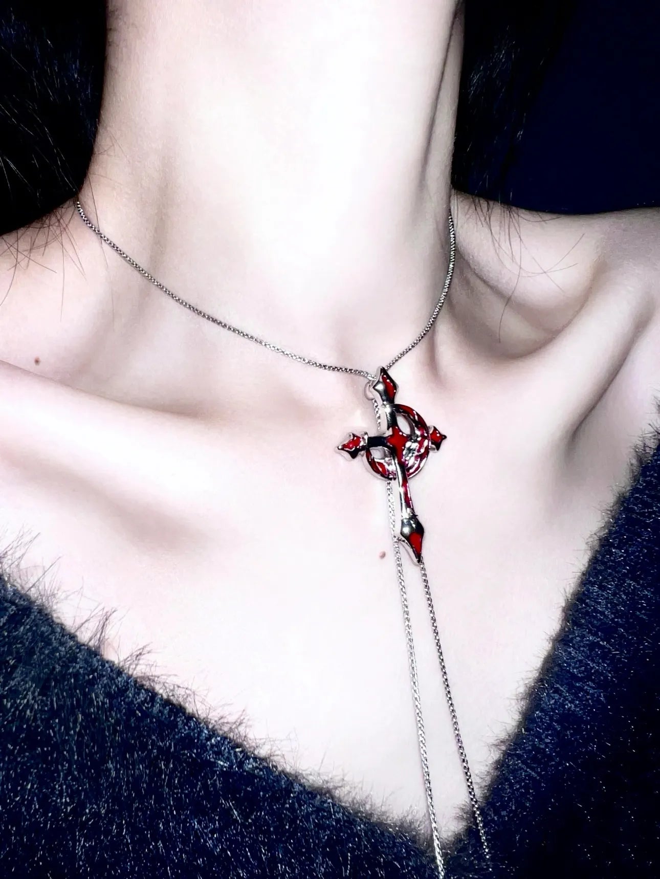 Cross Blood Moon Judgment Necklace