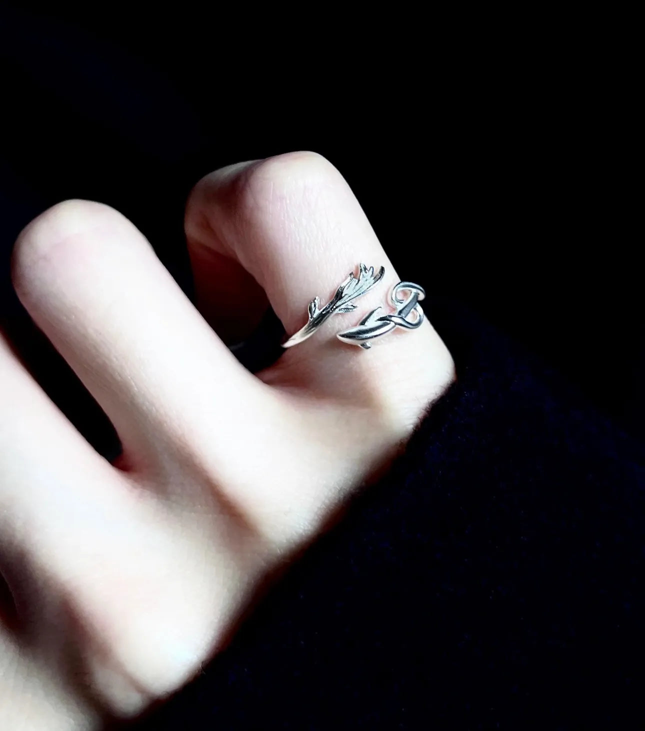 Sterling Silver Dolphin Opening Ring