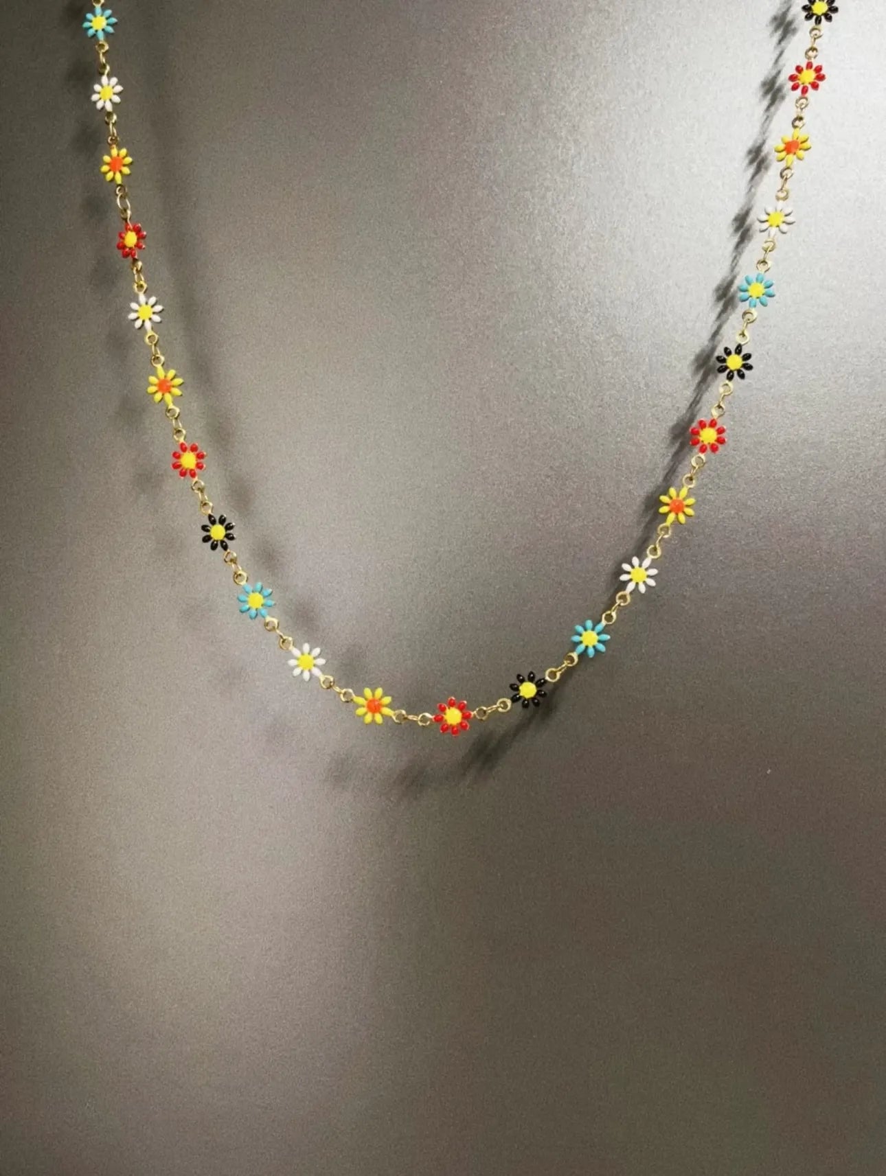 Colorful Daisy Flowers Bracelet Necklace