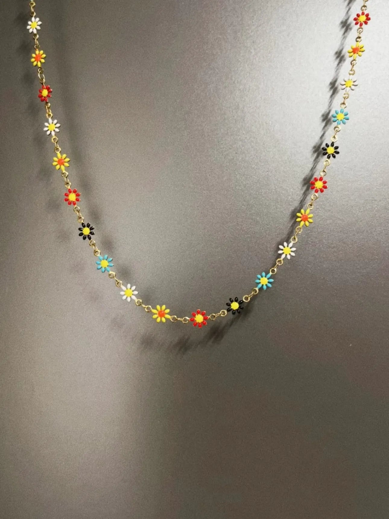 Colorful Daisy Flowers Bracelet Necklace