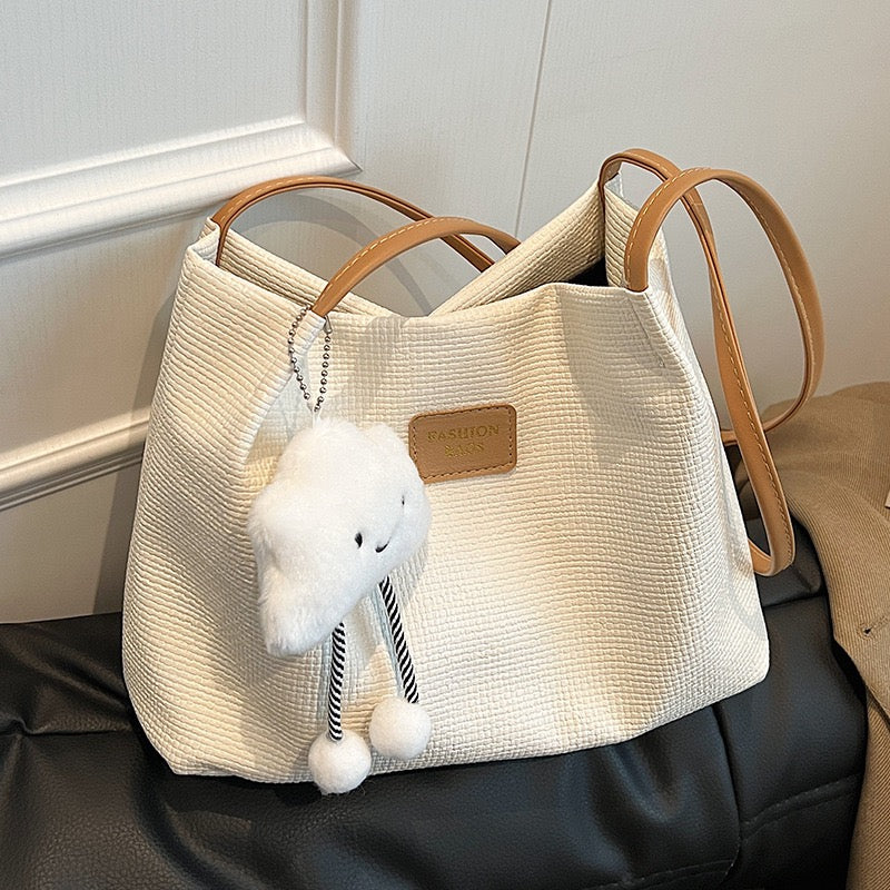 Beach Bags for Women, Casual Bag, Summer Straw Bag, Woven Straw Beach Tote Bag Shoulder Handbags with Smiling Starfish Pendant