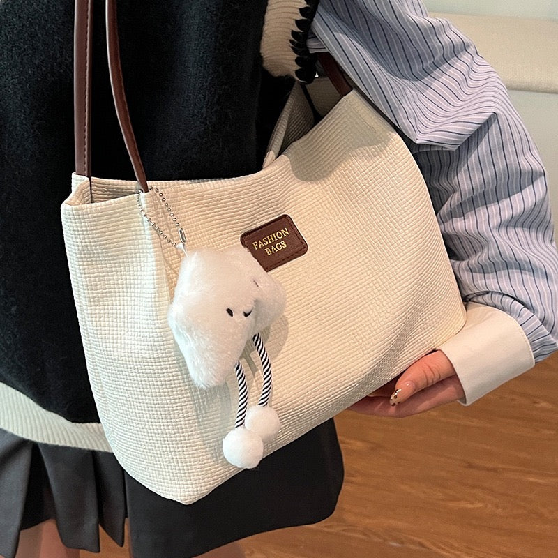 Beach Bags for Women, Casual Bag, Summer Straw Bag, Woven Straw Beach Tote Bag Shoulder Handbags with Smiling Starfish Pendant