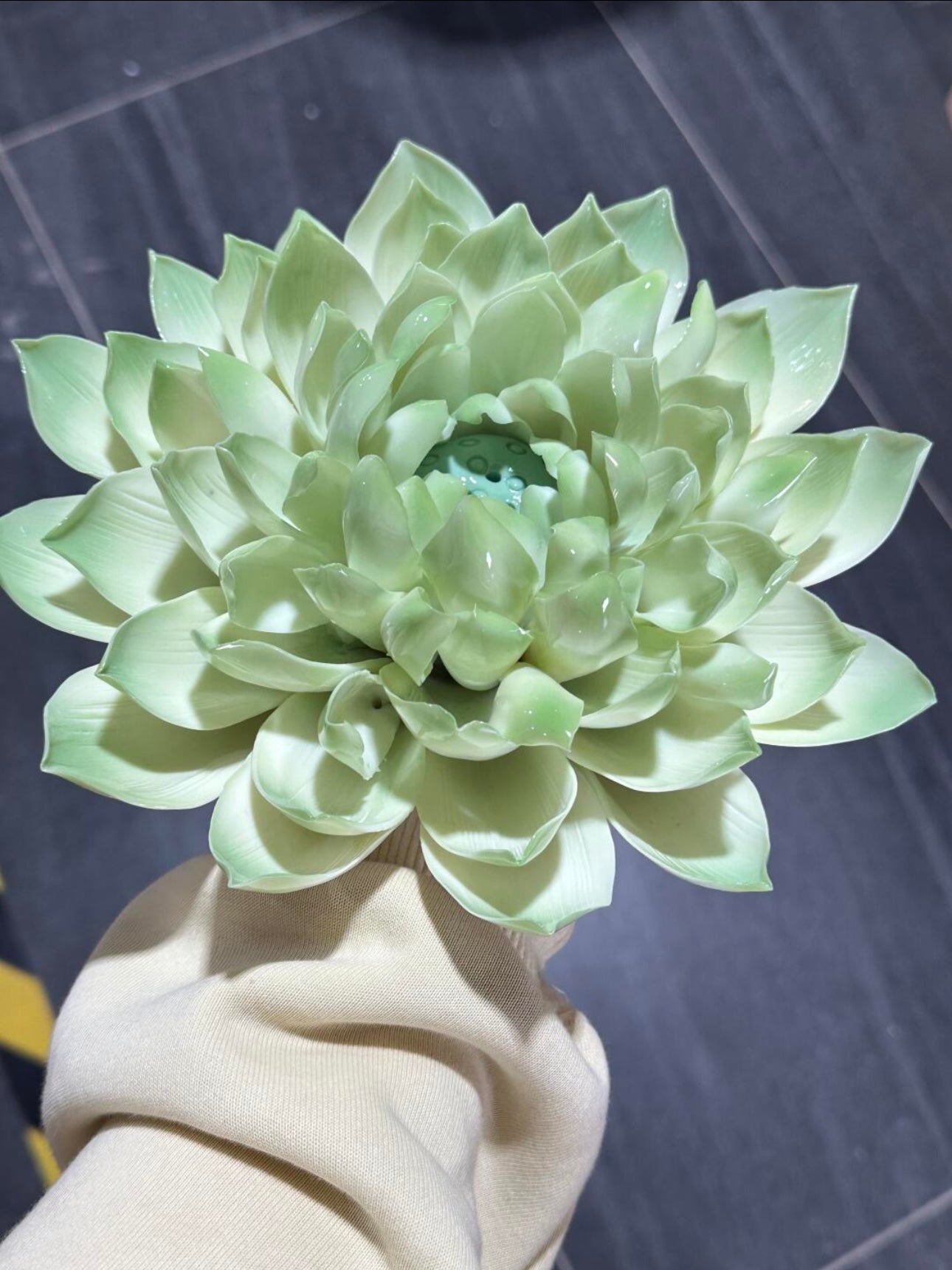Ceramic Handmade Green Lotus