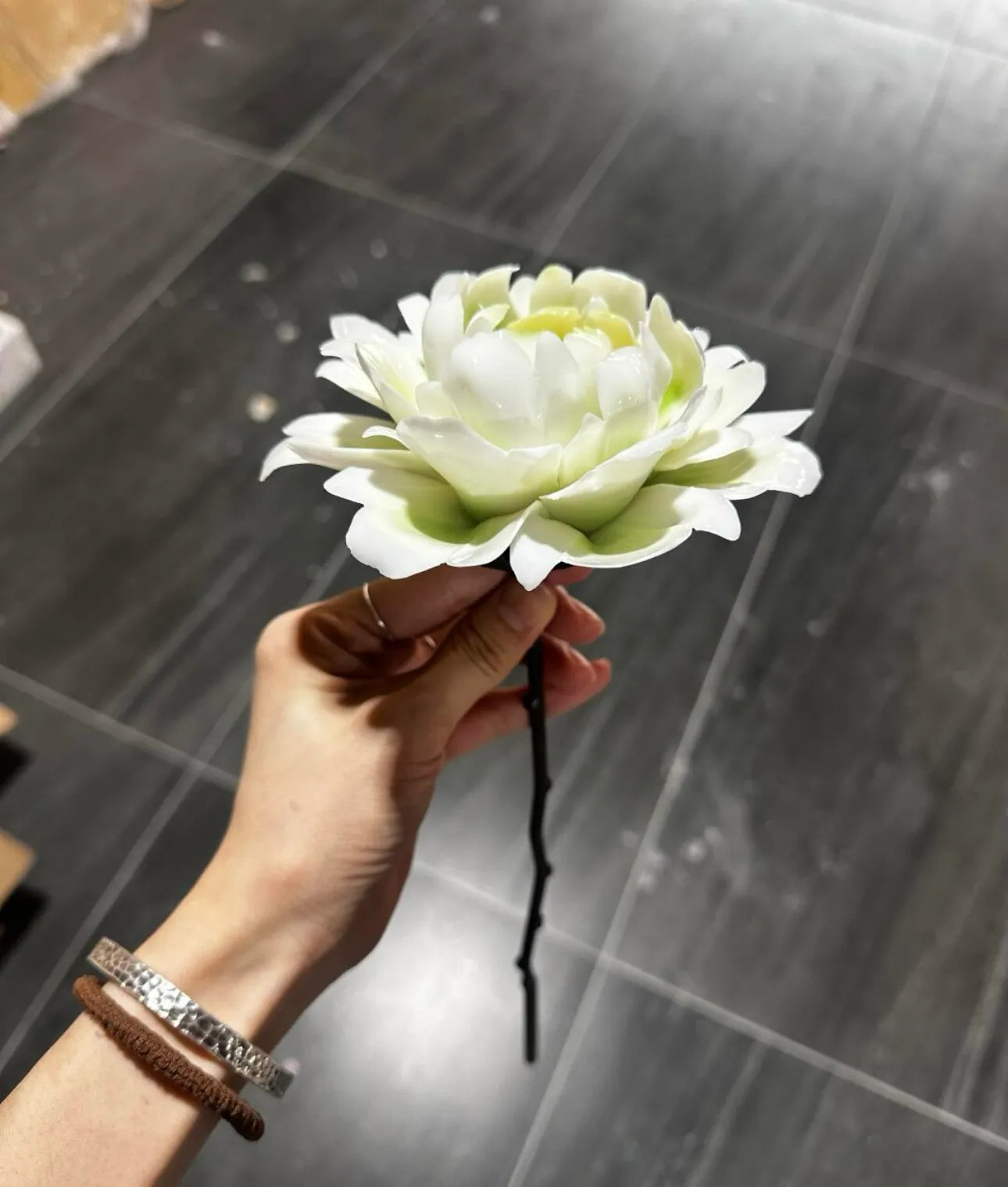 Intangible Cultural Heritage Ceramic Handmade Green Peony Flowers