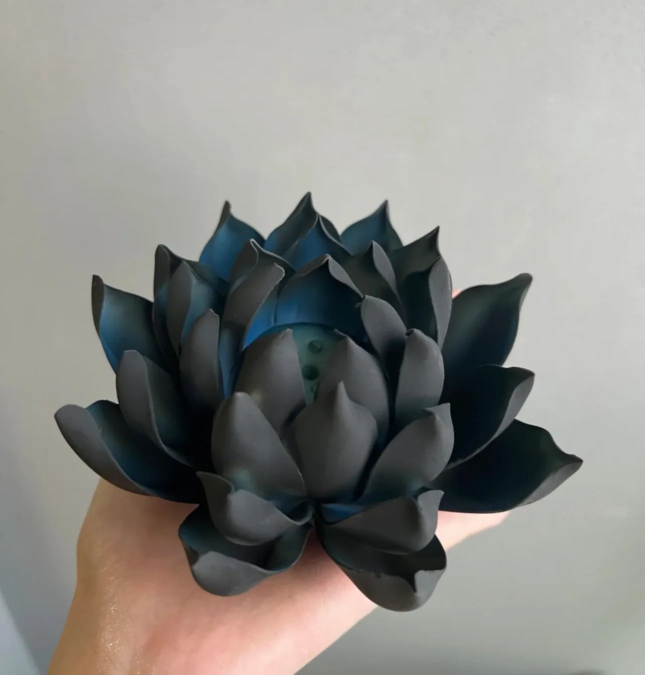 Intangible Cultural Heritage Ceramic Handmade Blue Black Lotus