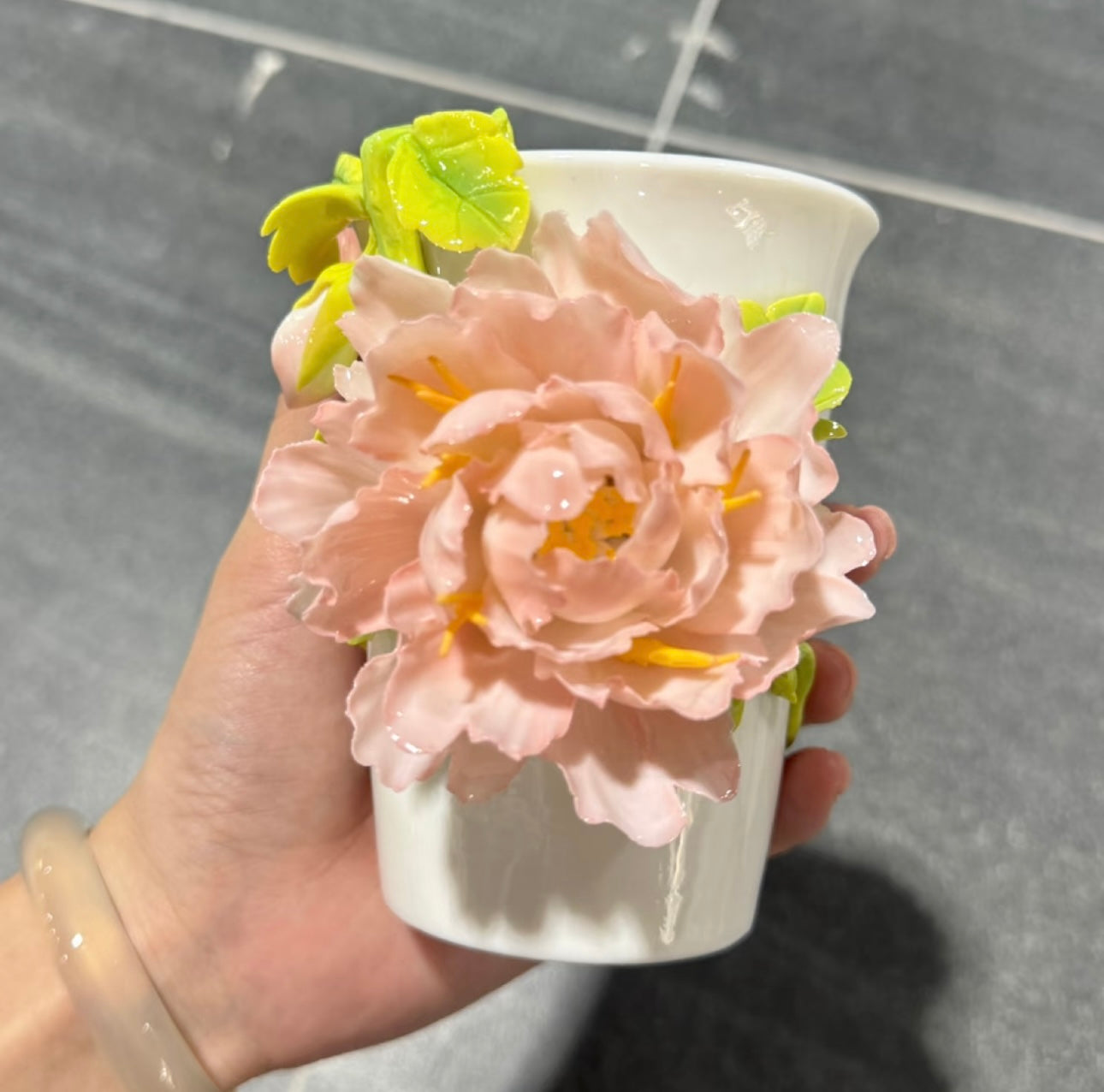 Peony Handmade Ceramic Mug – Artisan Pottery Mug for Coffee and Tea