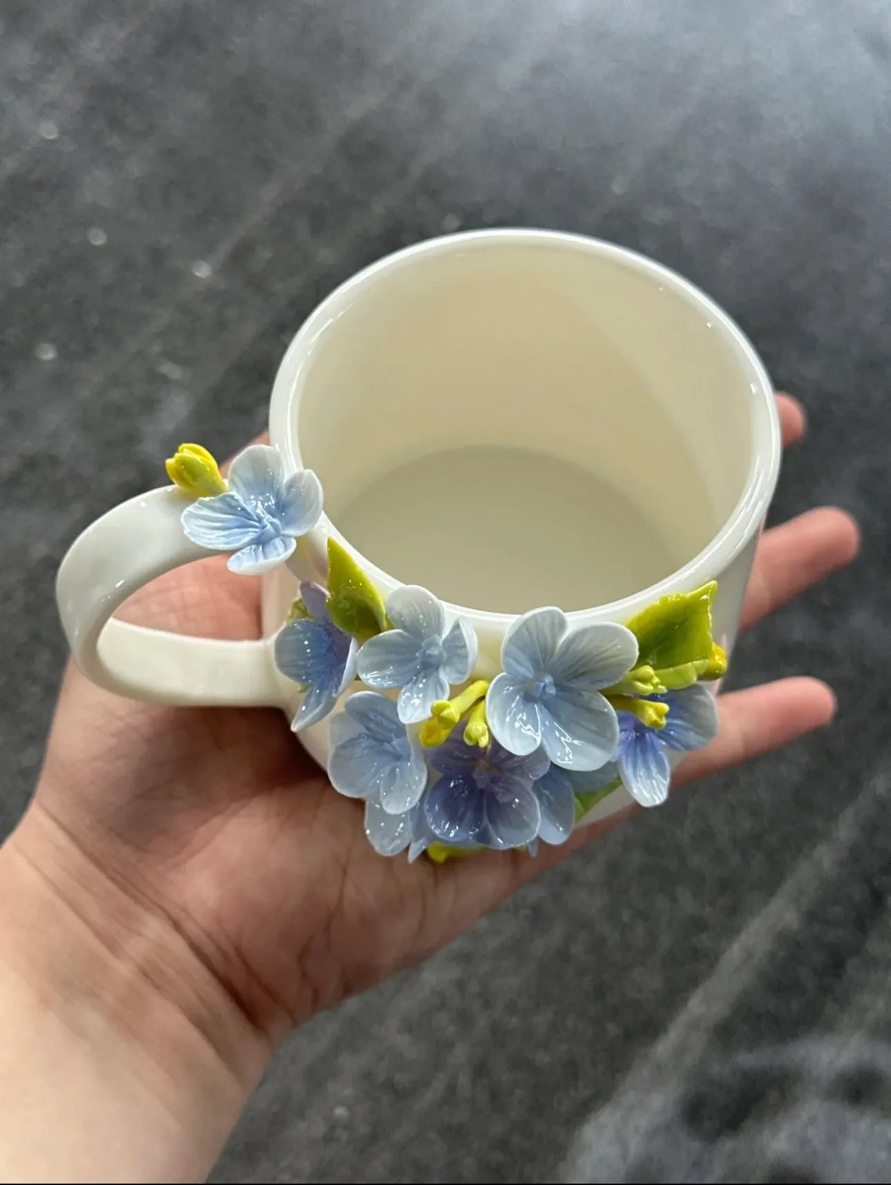 Four-leaf Clover Small Orchid Ceramic Cup – Minimalist Pottery Mug.