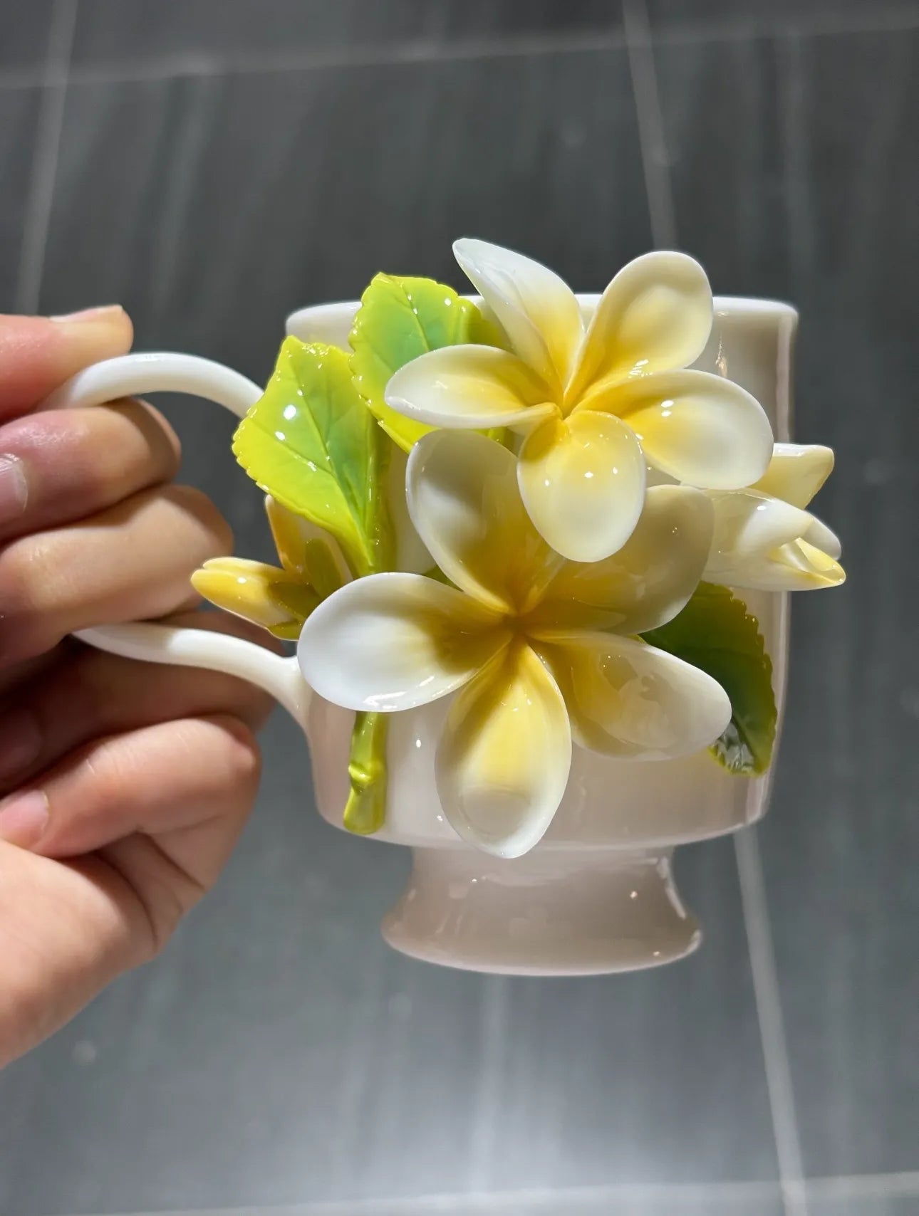 Gardenia Ceramic Cup – Handmade Drinkware