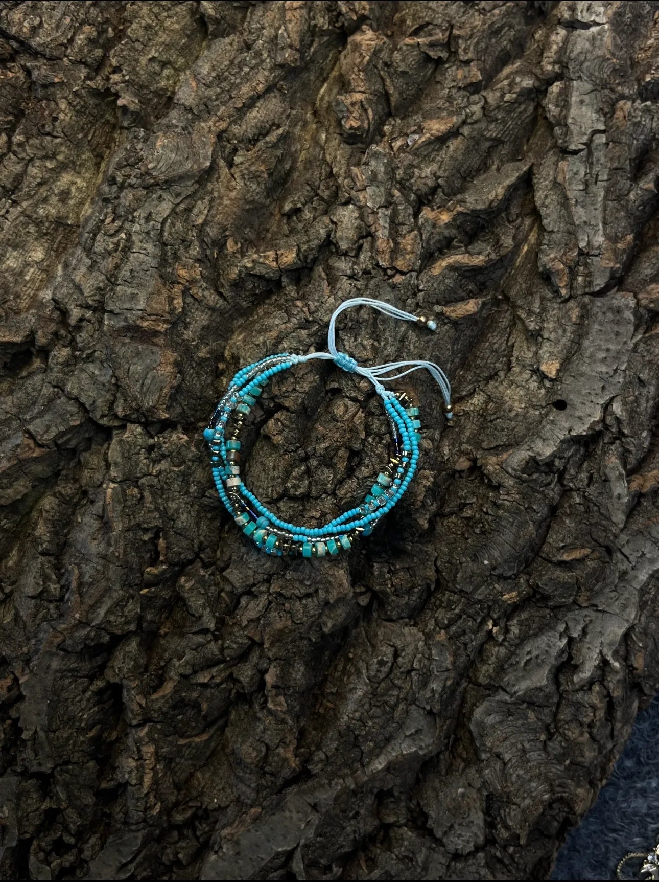 Vintage Turquoise Beaded Bracelet – Handmade Retro Jewelry