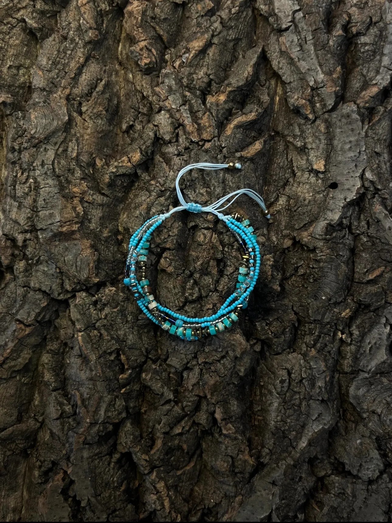 Vintage Turquoise Beaded Bracelet – Handmade Retro Jewelry