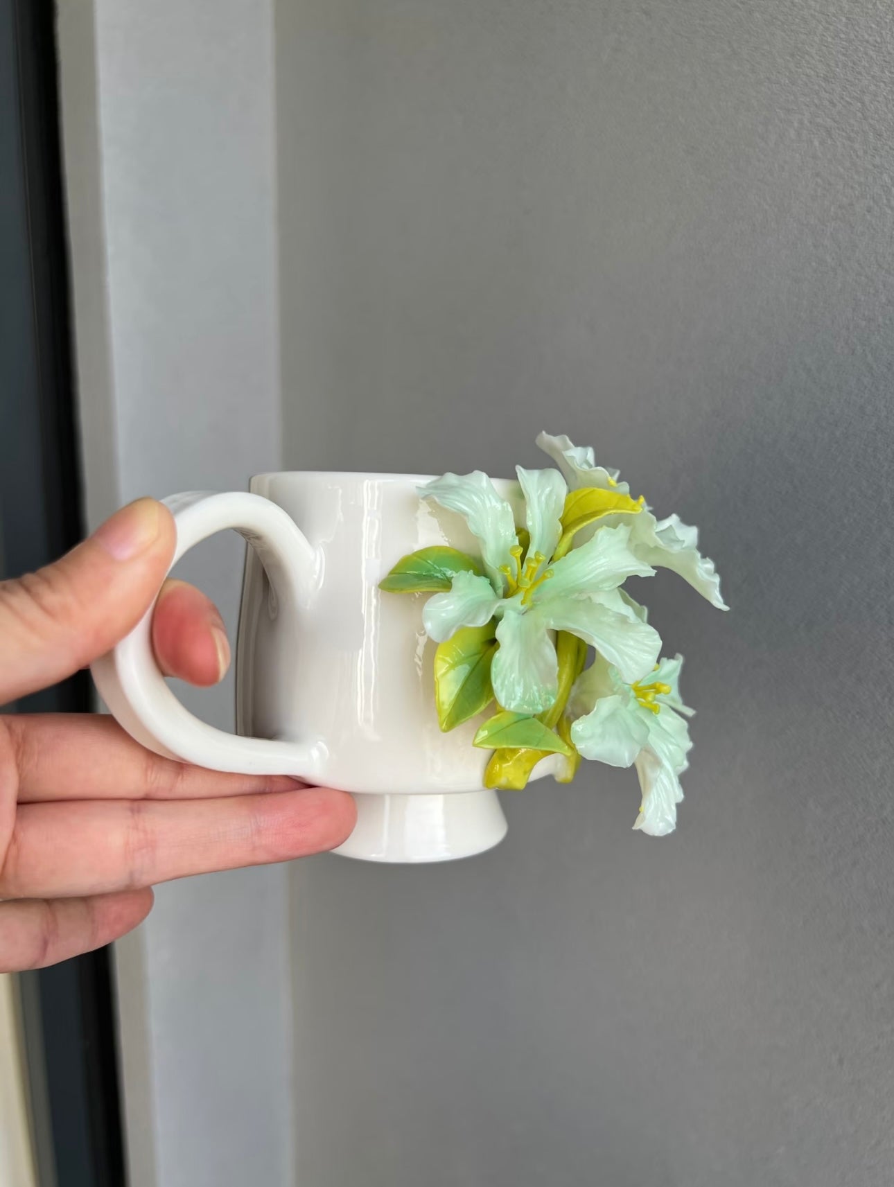 Green Azalea Handmade Ceramic Cup