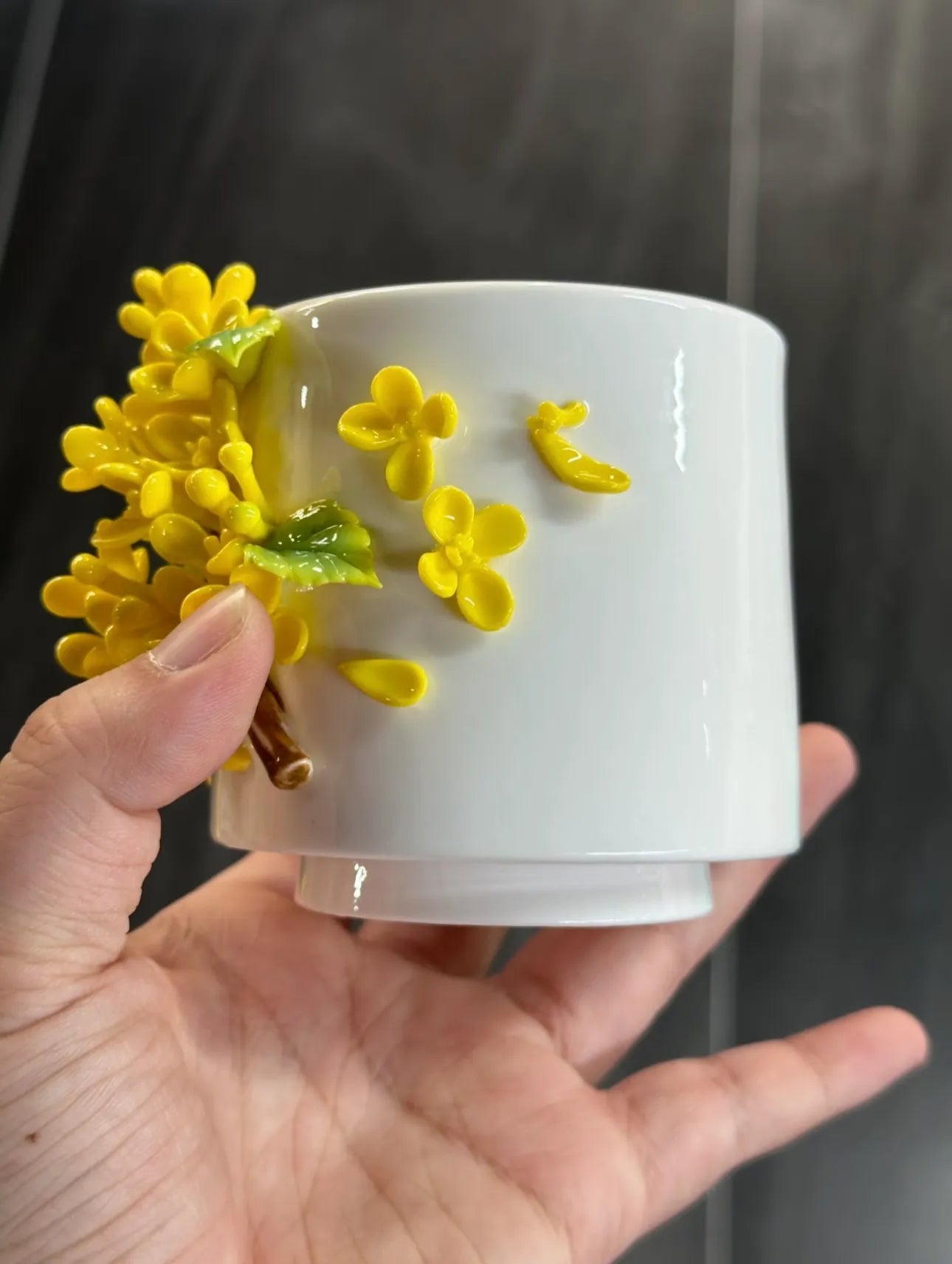 Osmanthus Handmade Ceramic Cup, Romantic for Autumn.