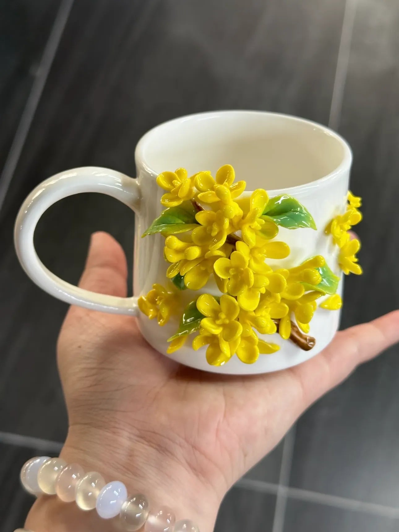 Osmanthus Handmade Ceramic Cup, Romantic for Autumn.