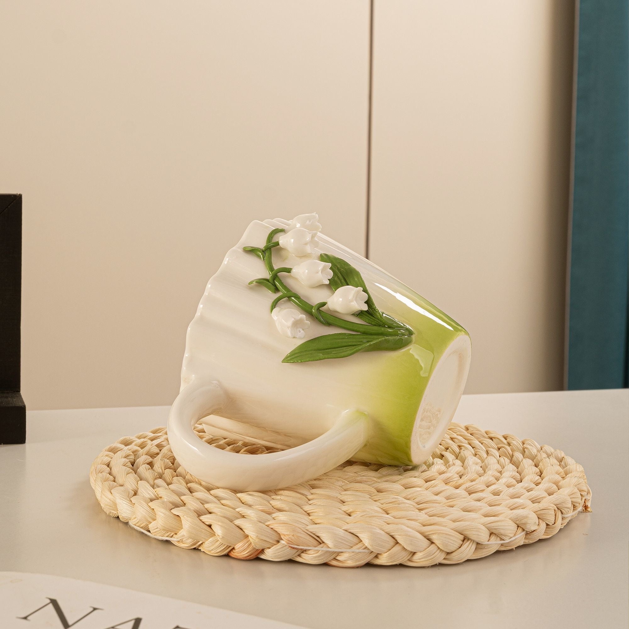 Handmade Bell Orchid Ceramic Mug