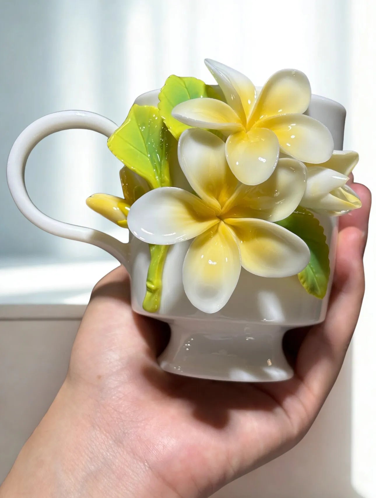 Gardenia Ceramic Cup – Handmade Drinkware