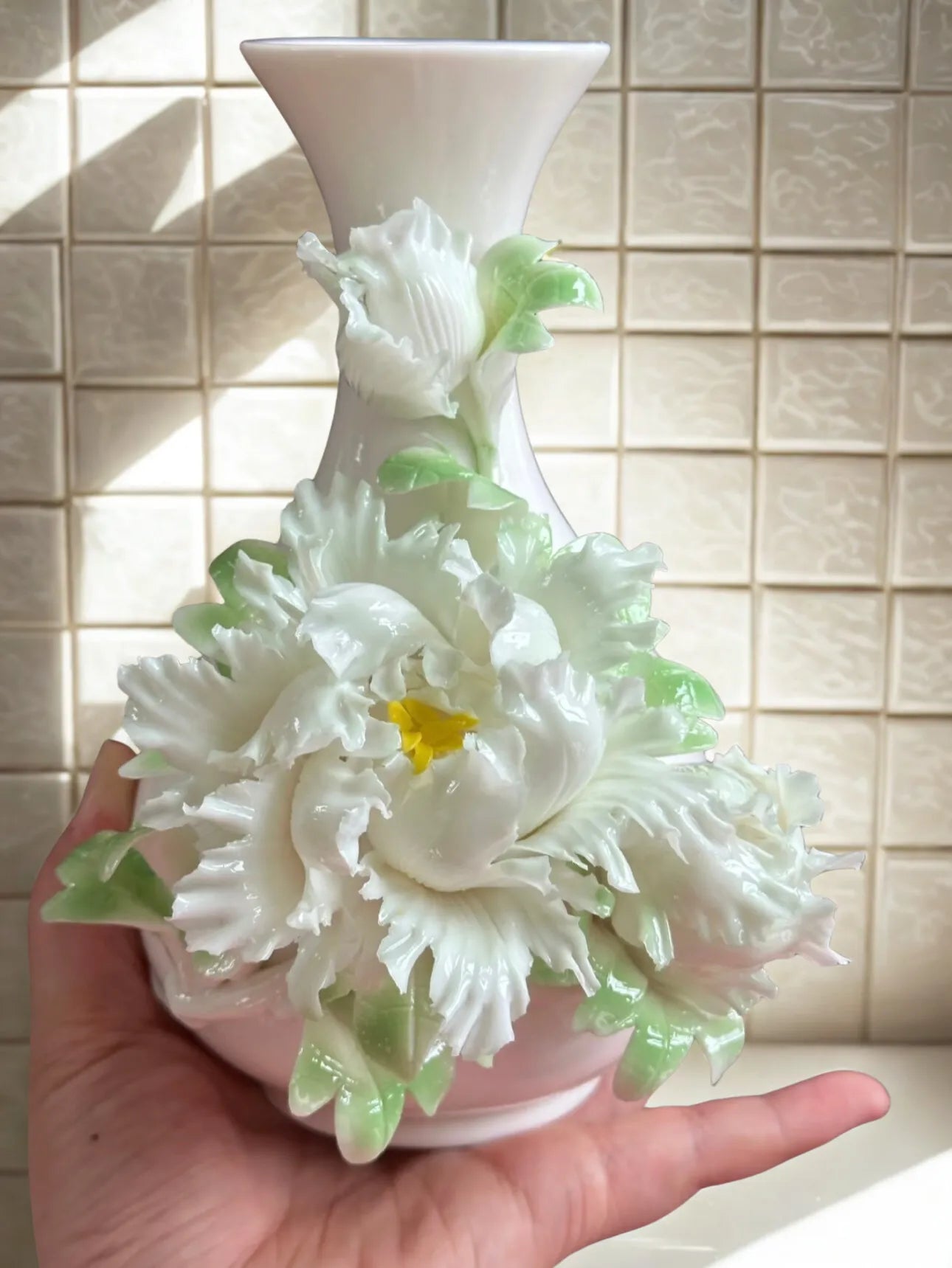 Hand-Painted Ceramic Flower Vase – Unique Pottery Centerpiece