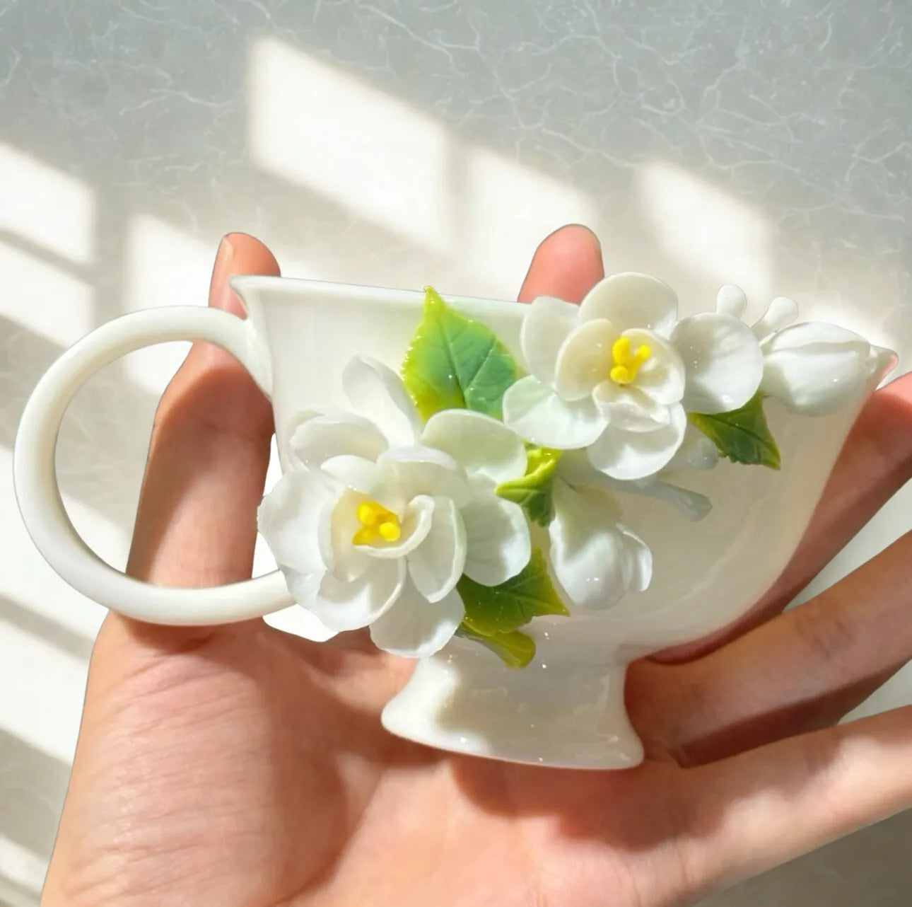 Jasmine Handmade Ceramic Cup — Unique Handmade Ceramic Mug.