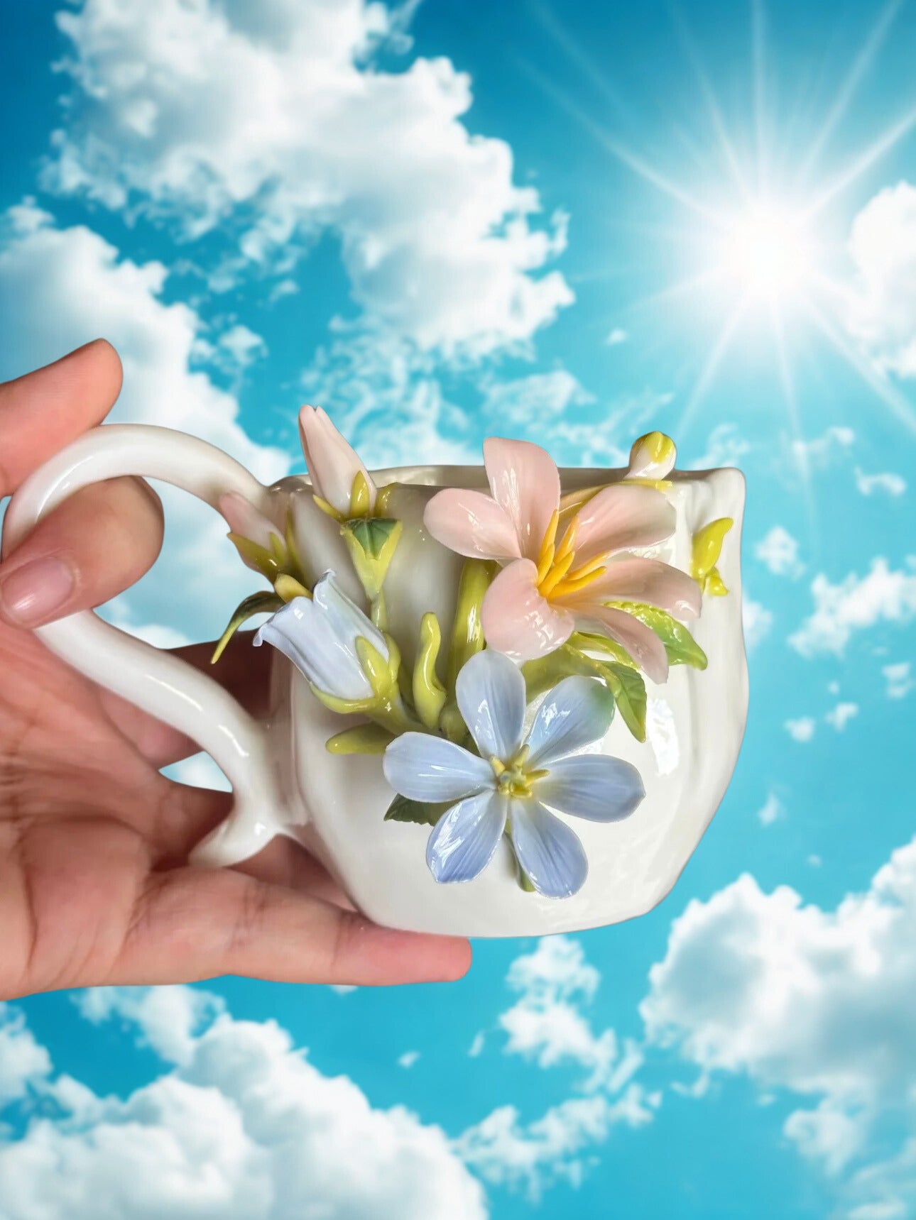 Hand-Painted Pottery Coffee Mug – Unique Artisan Drinkware