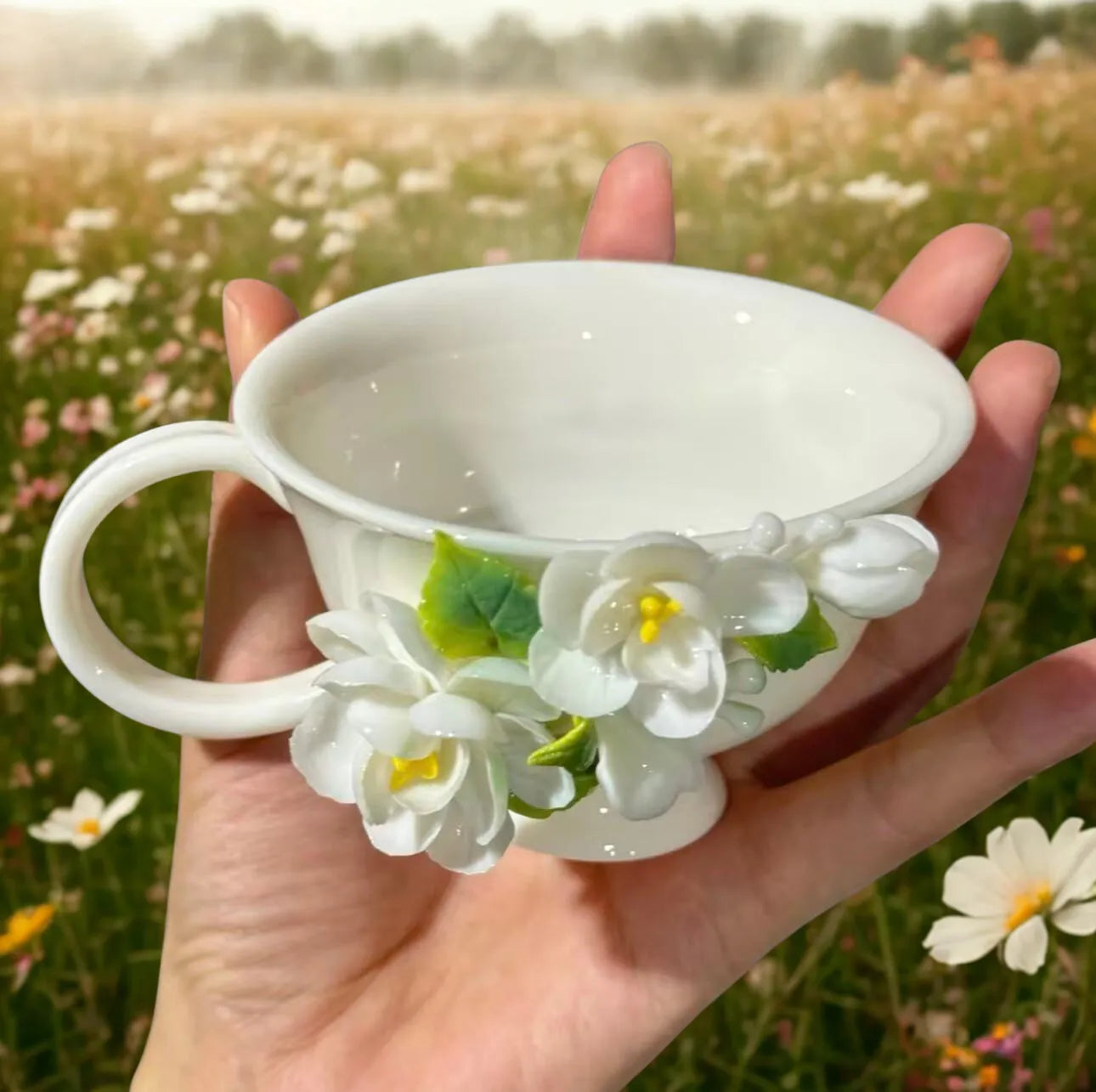 Jasmine Handmade Ceramic Cup — Unique Handmade Ceramic Mug.