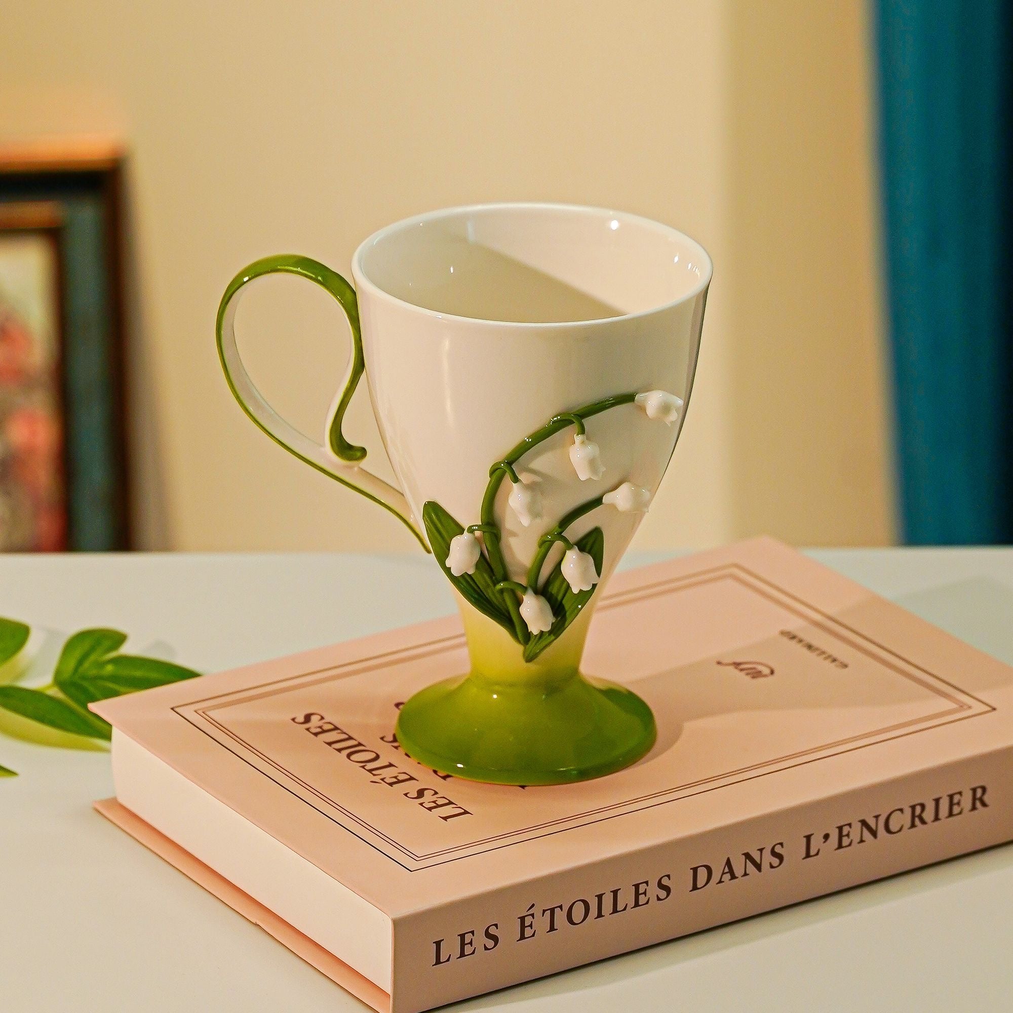 Handmade Bell Orchid Ceramic Mug