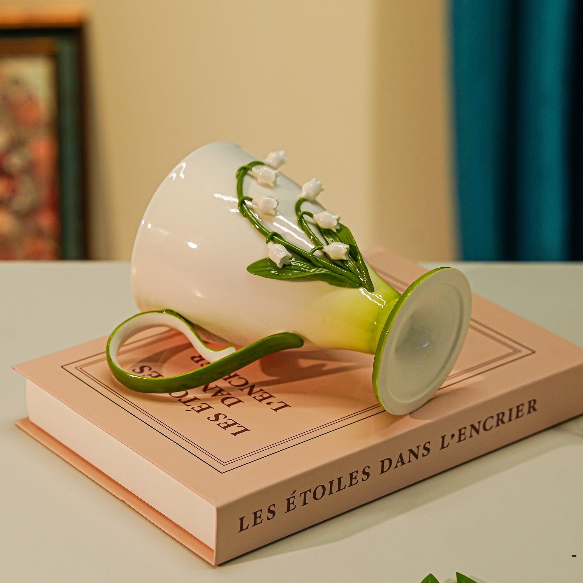 Handmade Bell Orchid Ceramic Mug