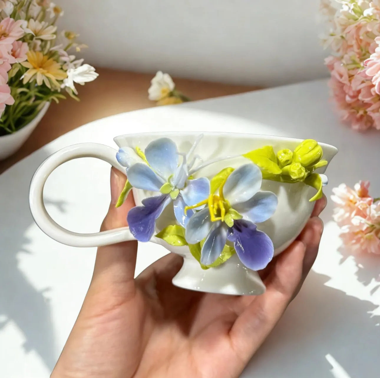 Jasmine Handmade Ceramic Cup — Unique Handmade Ceramic Mug.