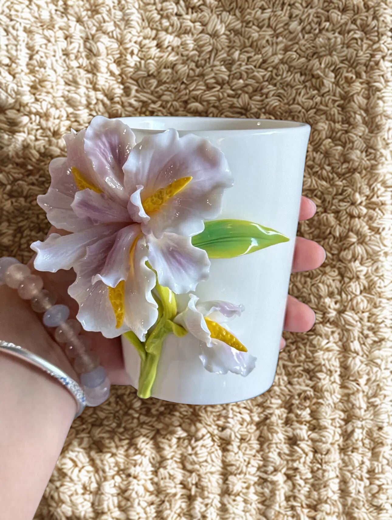 Iris Flower Ceramic Mug – Handmade Ceramic Drinkware