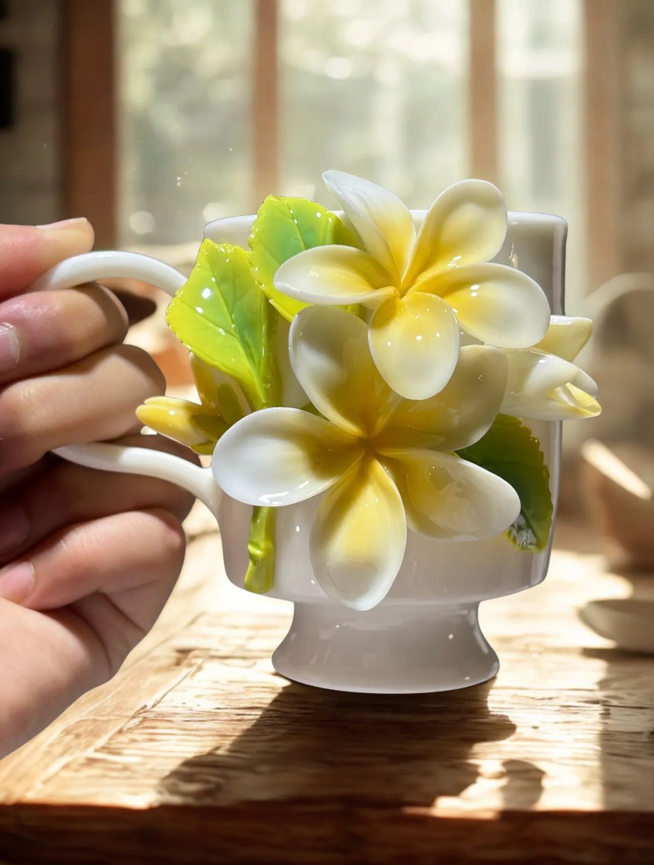 Gardenia Ceramic Cup – Handmade Drinkware