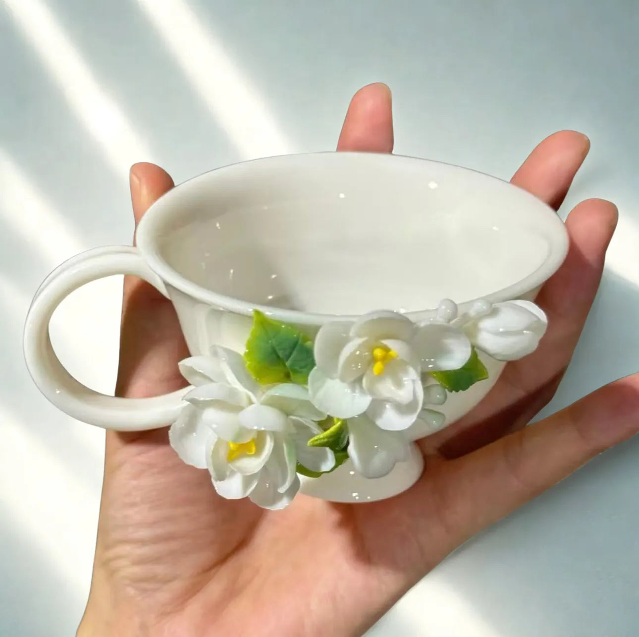 Jasmine Handmade Ceramic Cup — Unique Handmade Ceramic Mug.