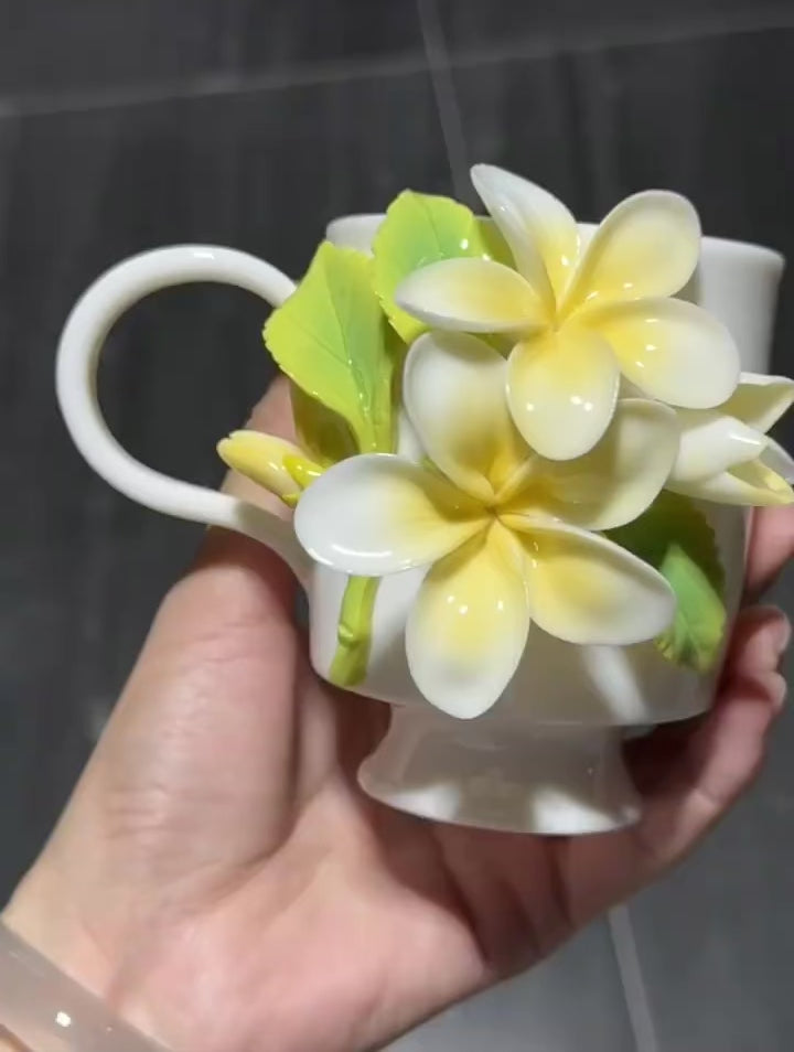 Gardenia Ceramic Cup – Handmade Drinkware